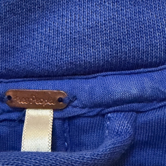 Free People Quilted Blue Zip Jacket with Pockets Relaxed Fit Long Sleeve S/P - Picture 10 of 14